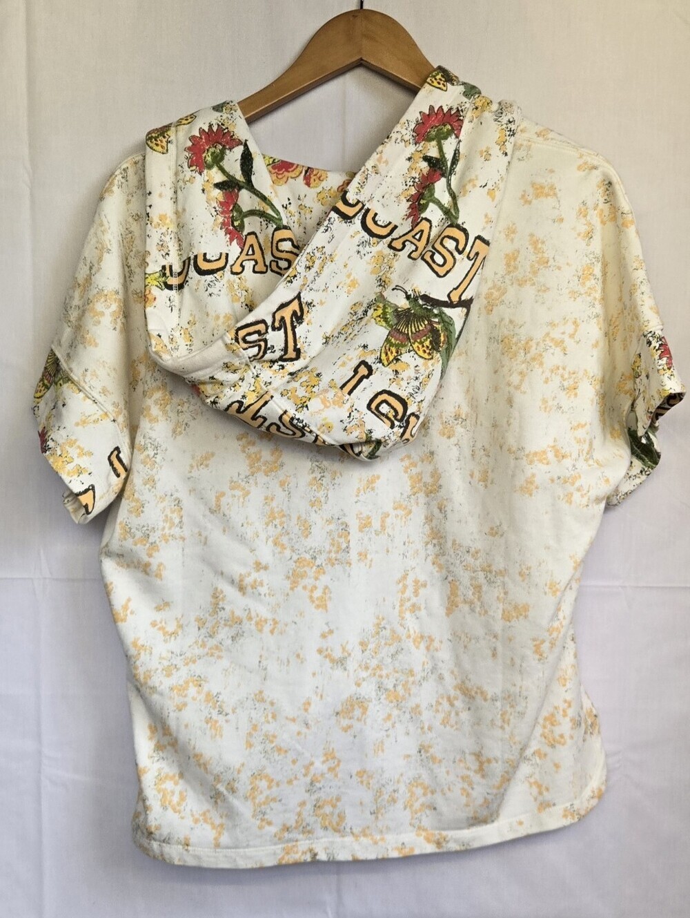 Anthropologie Daily Practice Emrbroidered Short Sleeves Hoodie-Size M - Picture 9 of 9